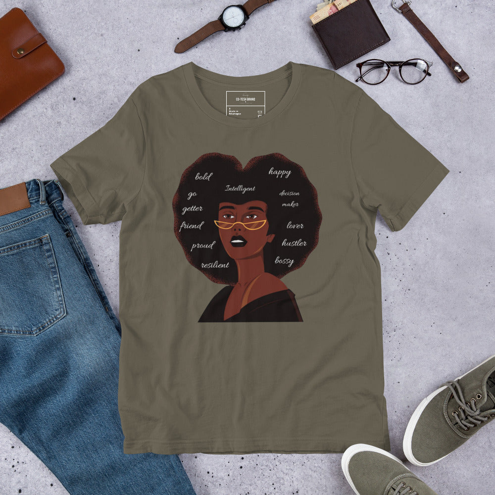 Confident Afro Queen | Co-Tesh | Unisex t-shirt