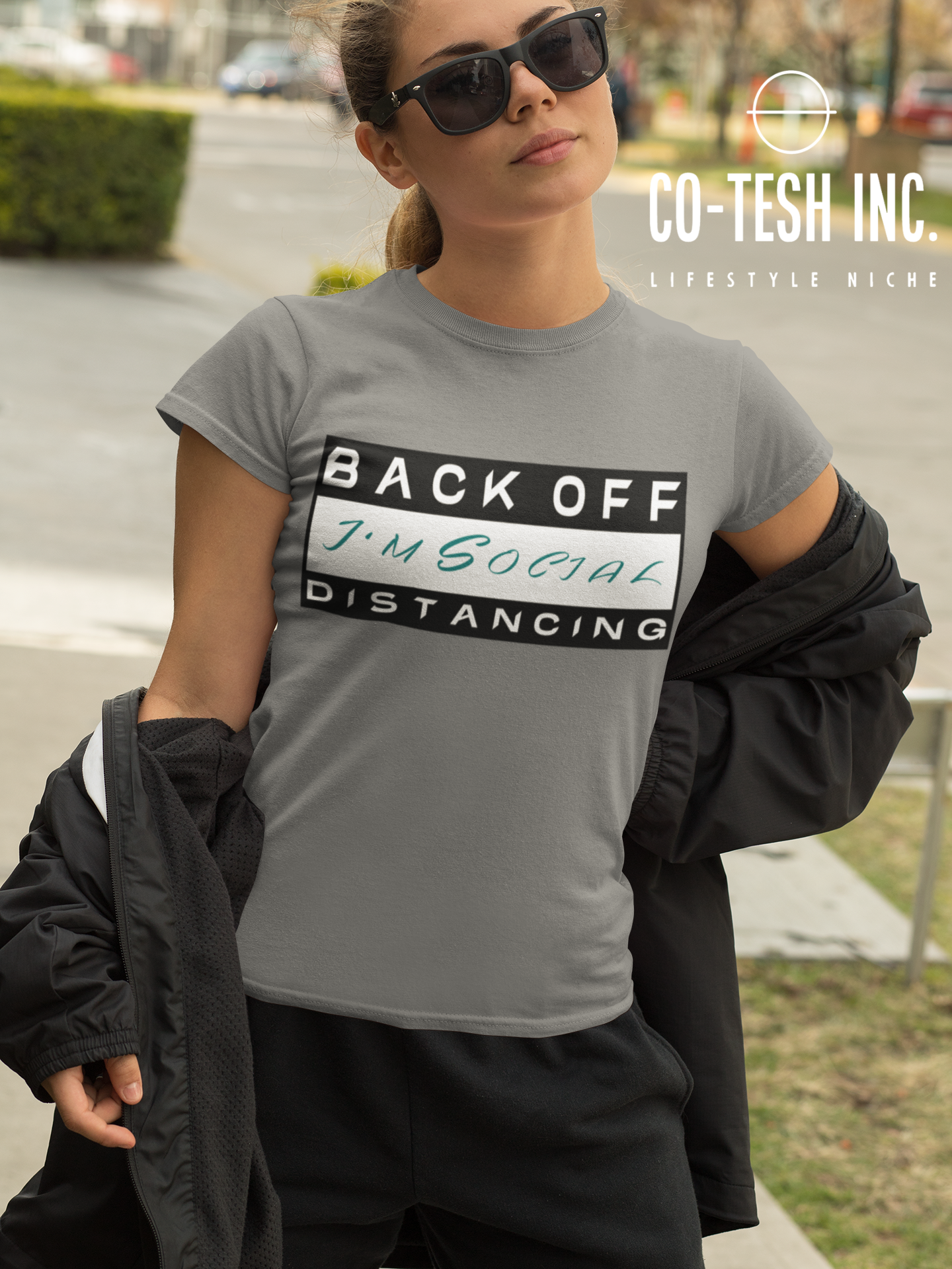 Back Off I am social distancing | Short-Sleeve Unisex T-Shirt | Conscious Movement | Expression tees | Cotesh