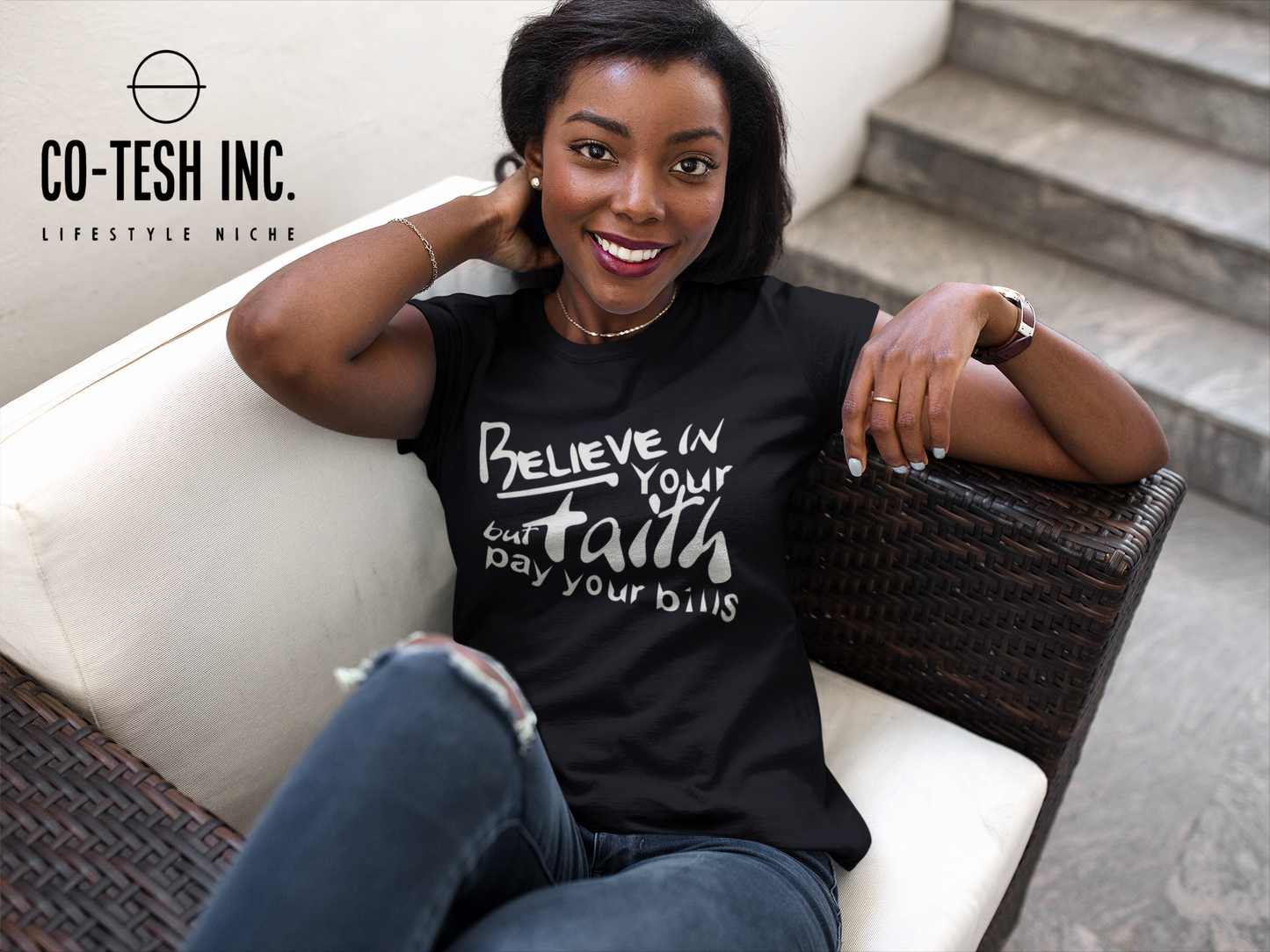 Believe in your faith but pay your bills | Short-Sleeve Unisex T-Shirt | Conscious movement | Cotesh