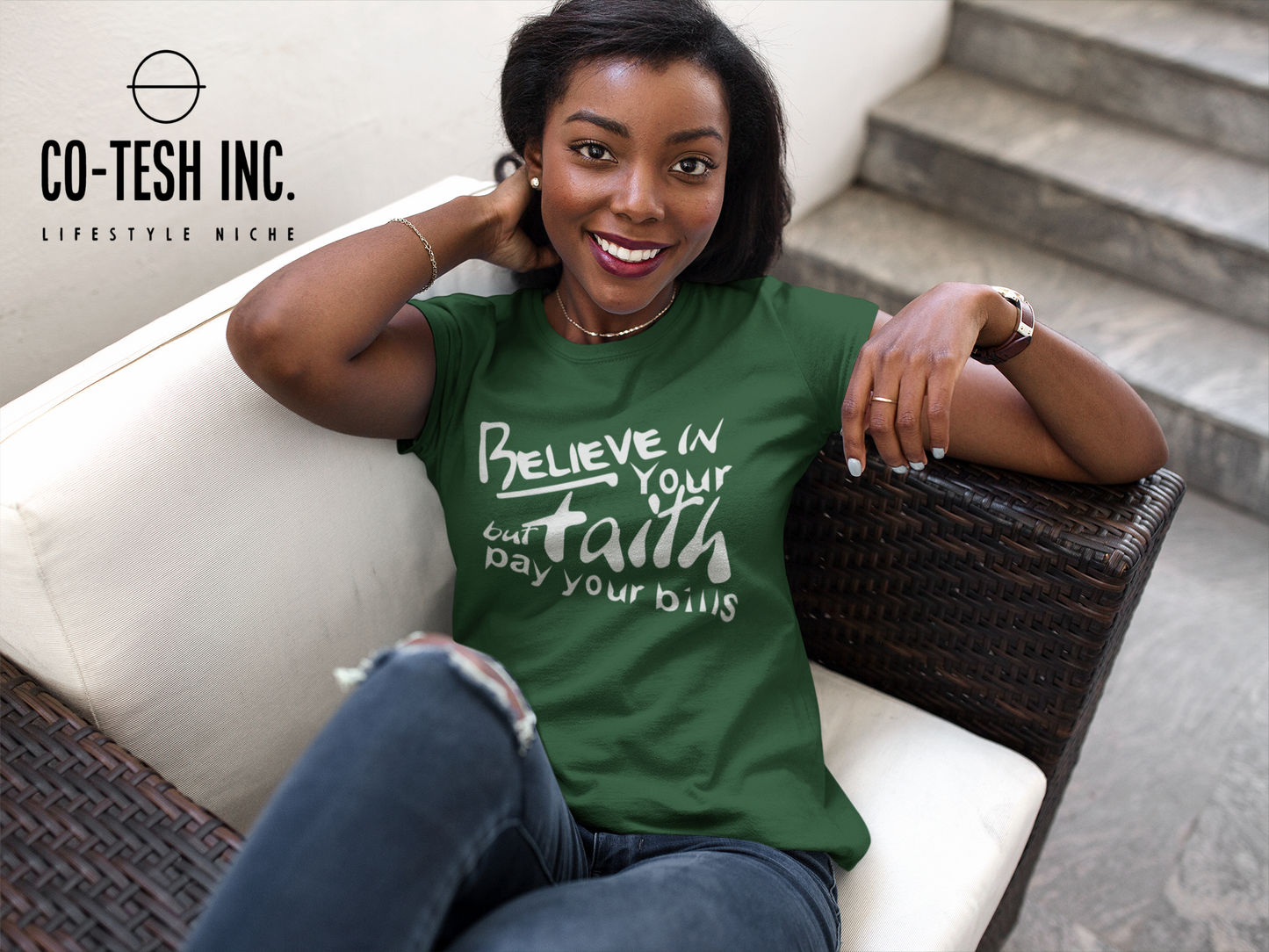 Believe in your faith but pay your bills | Short-Sleeve Unisex T-Shirt | Conscious movement | Cotesh