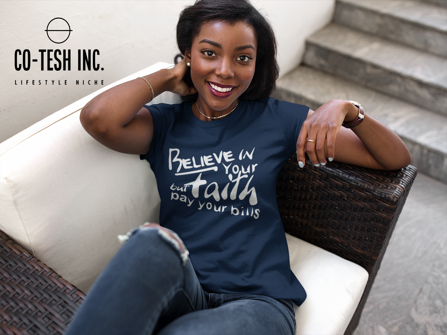 Believe in your faith but pay your bills | Short-Sleeve Unisex T-Shirt | Conscious movement | Cotesh