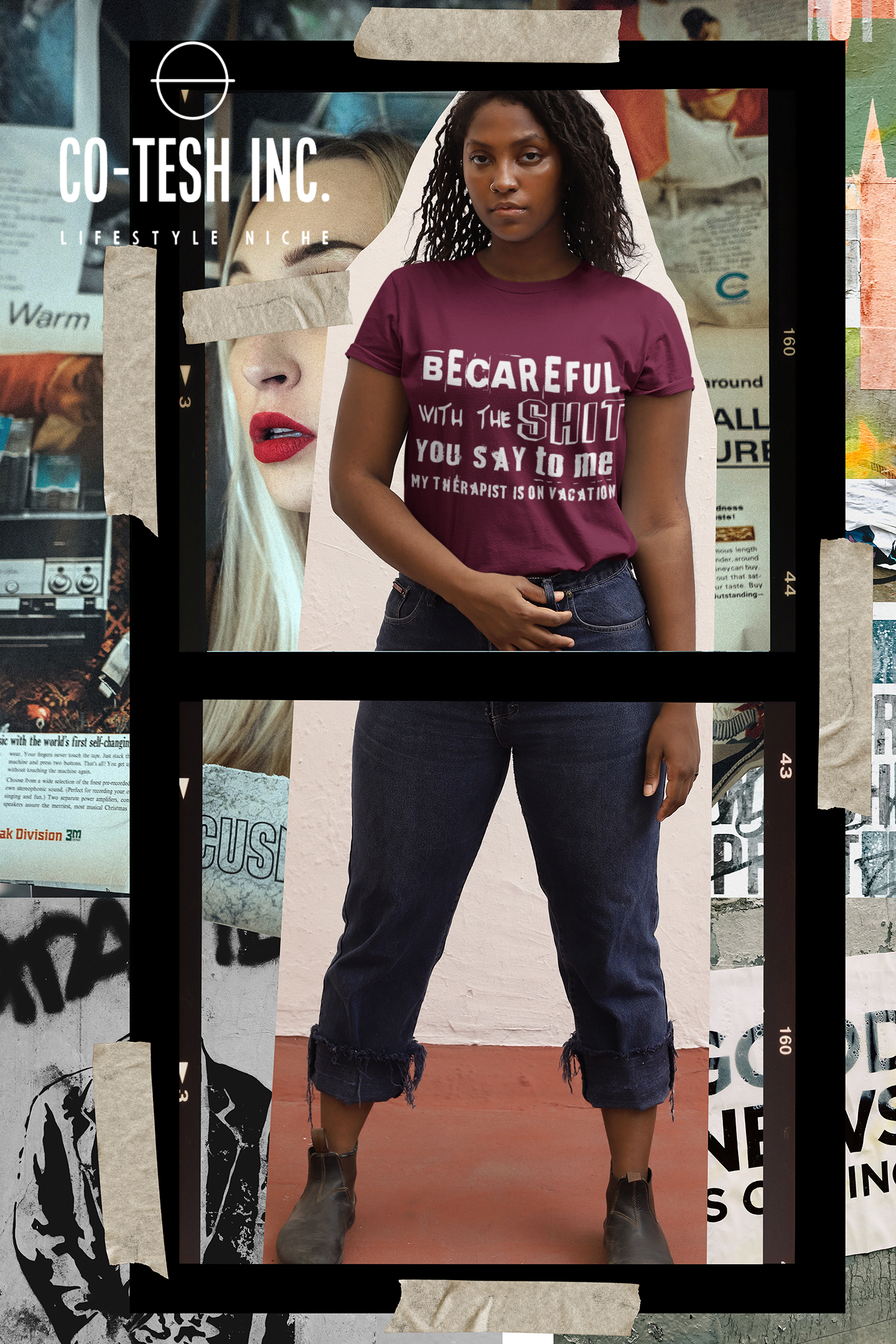 Becareful with the Shit you Say To Me My Therapist is on Vaction Short-Sleeve Unisex T-Shirt | Cotesh | Expression Teez