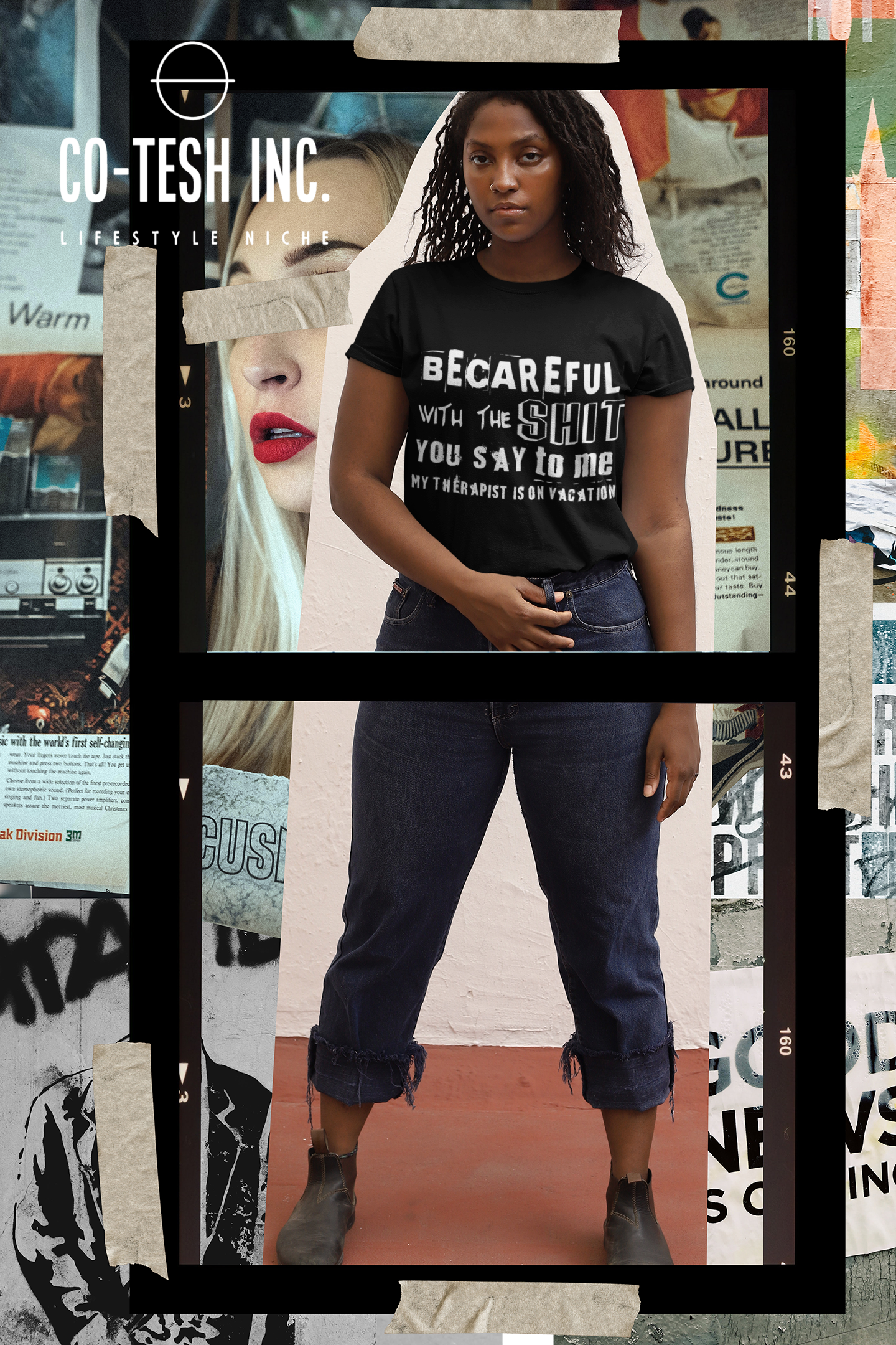 Becareful with the Shit you Say To Me My Therapist is on Vaction Short-Sleeve Unisex T-Shirt | Cotesh | Expression Teez