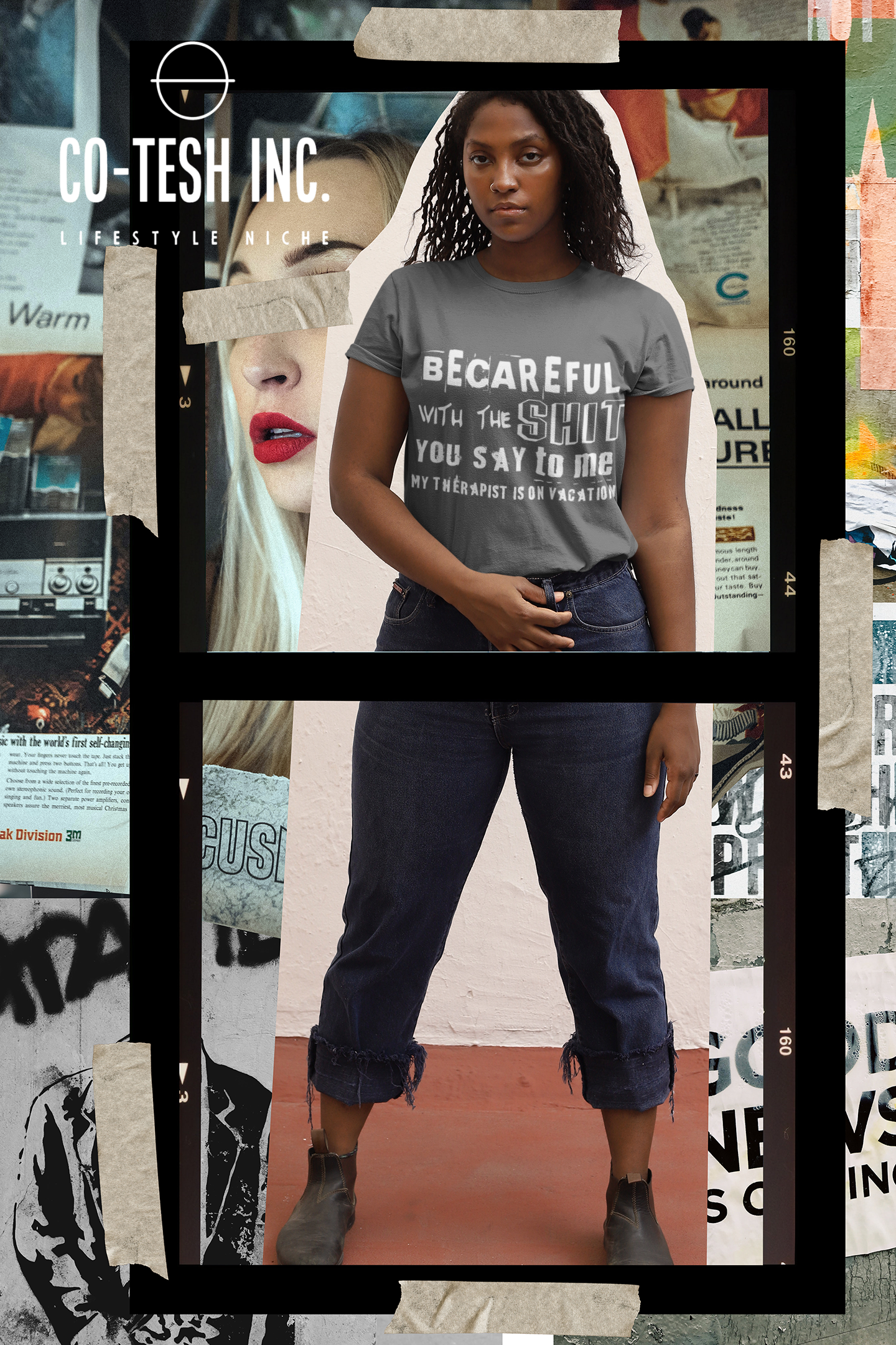Becareful with the Shit you Say To Me My Therapist is on Vaction Short-Sleeve Unisex T-Shirt | Cotesh | Expression Teez