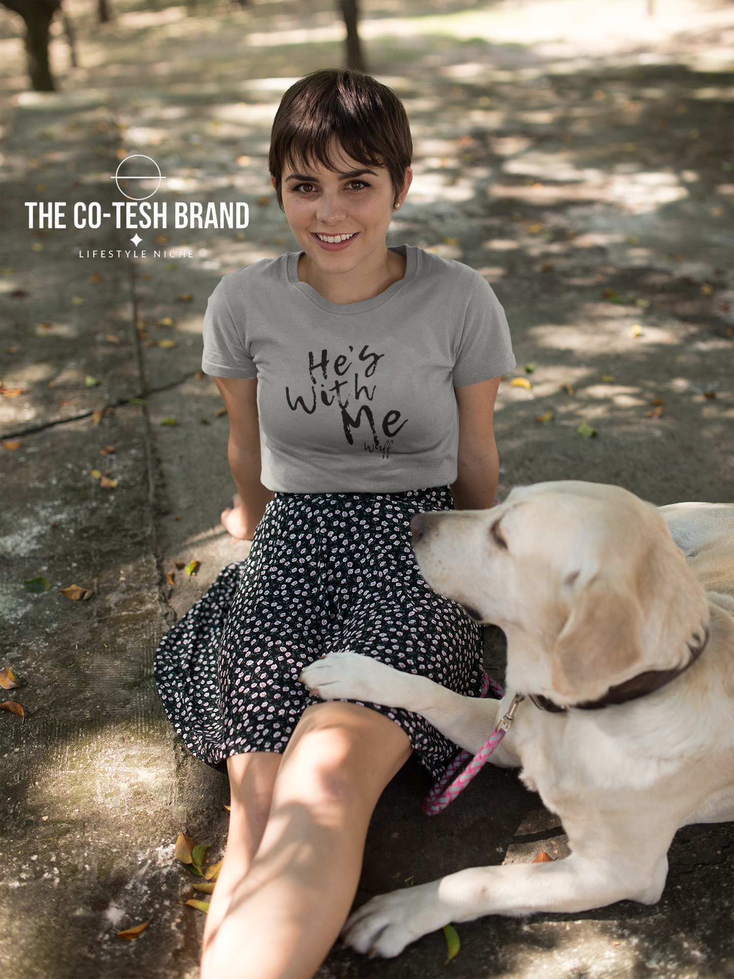 He's With Me/Wuff-Short-Sleeve Unisex T-Shirt by Co-Tesh