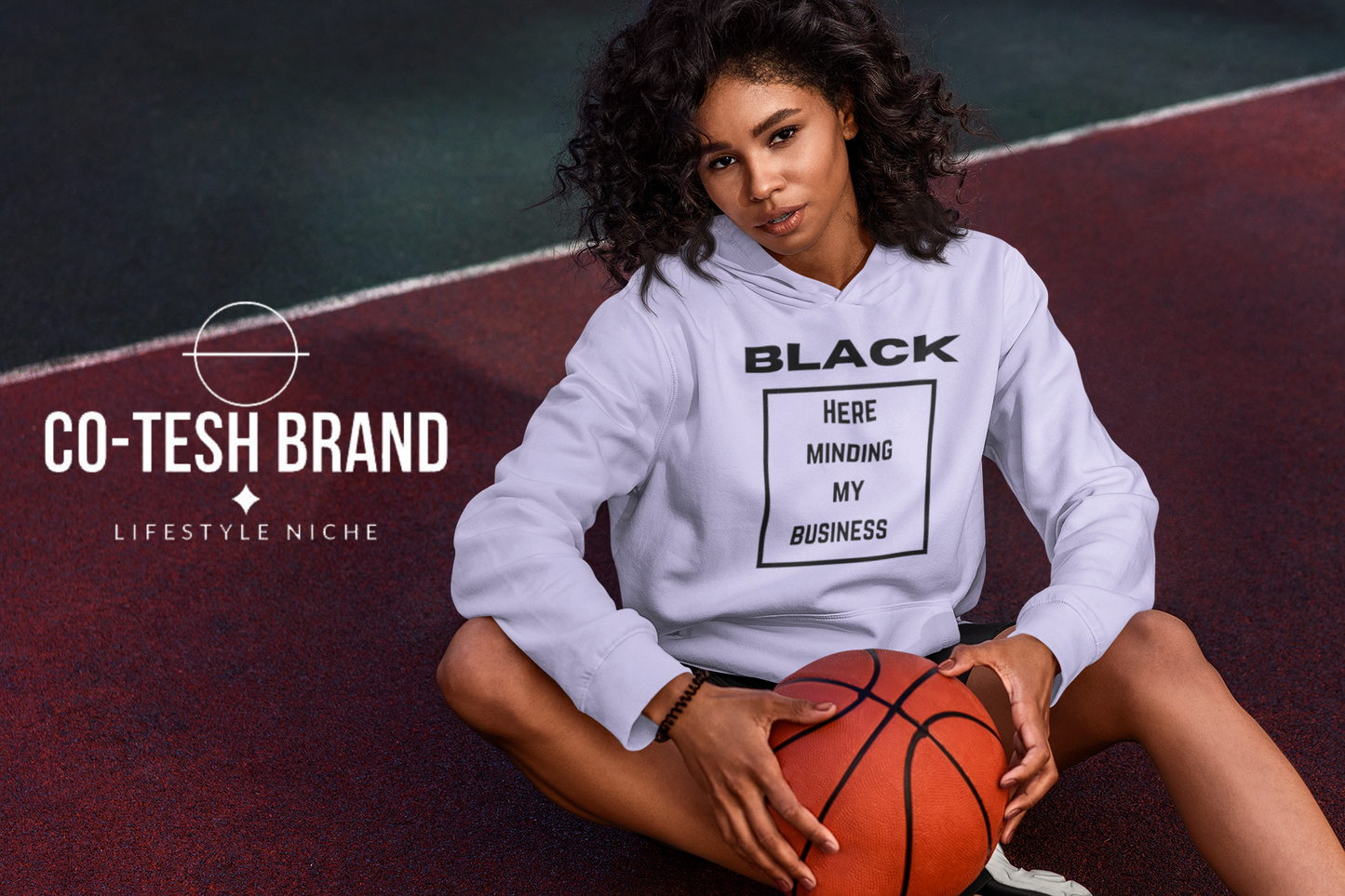 Black Here Just Minding My Business Unisex fleece hoodie