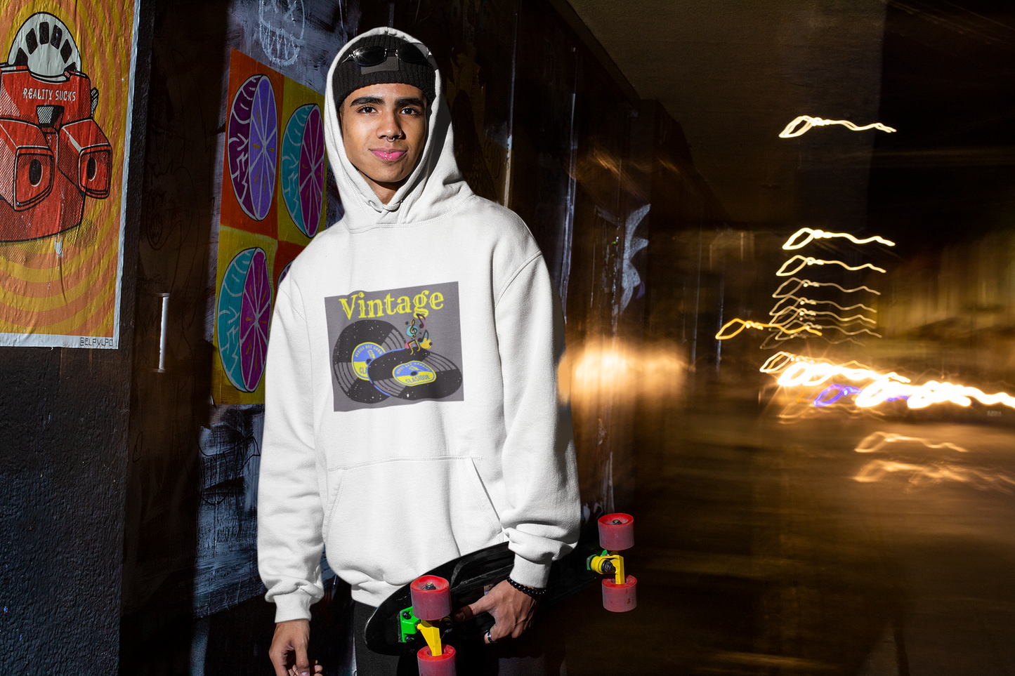 Vintage Unisex fleece hoodie