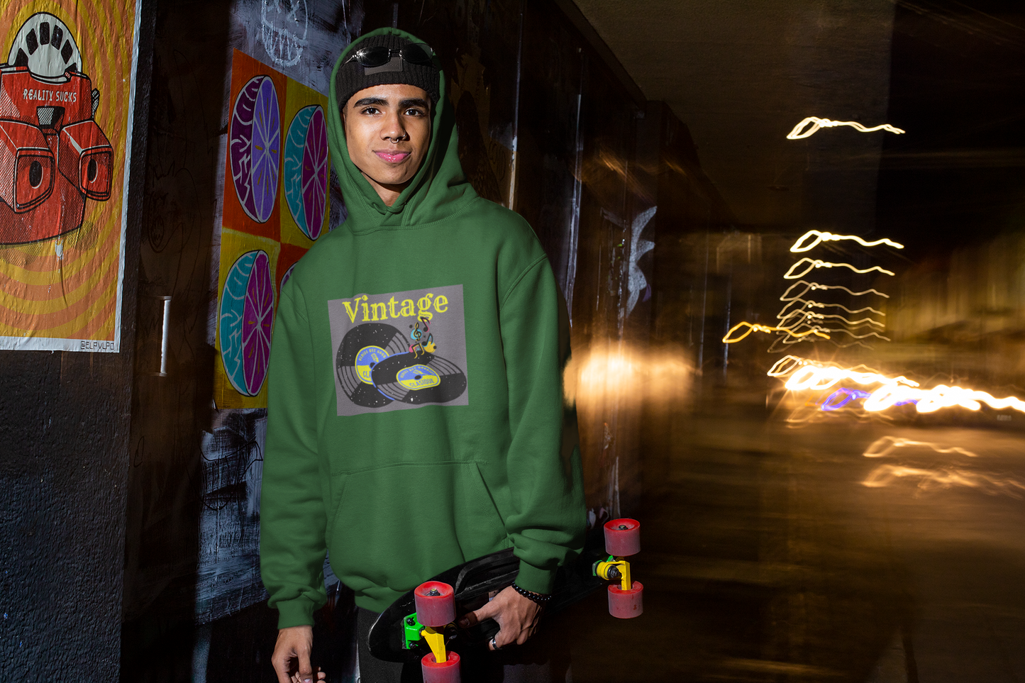 Vintage Unisex fleece hoodie