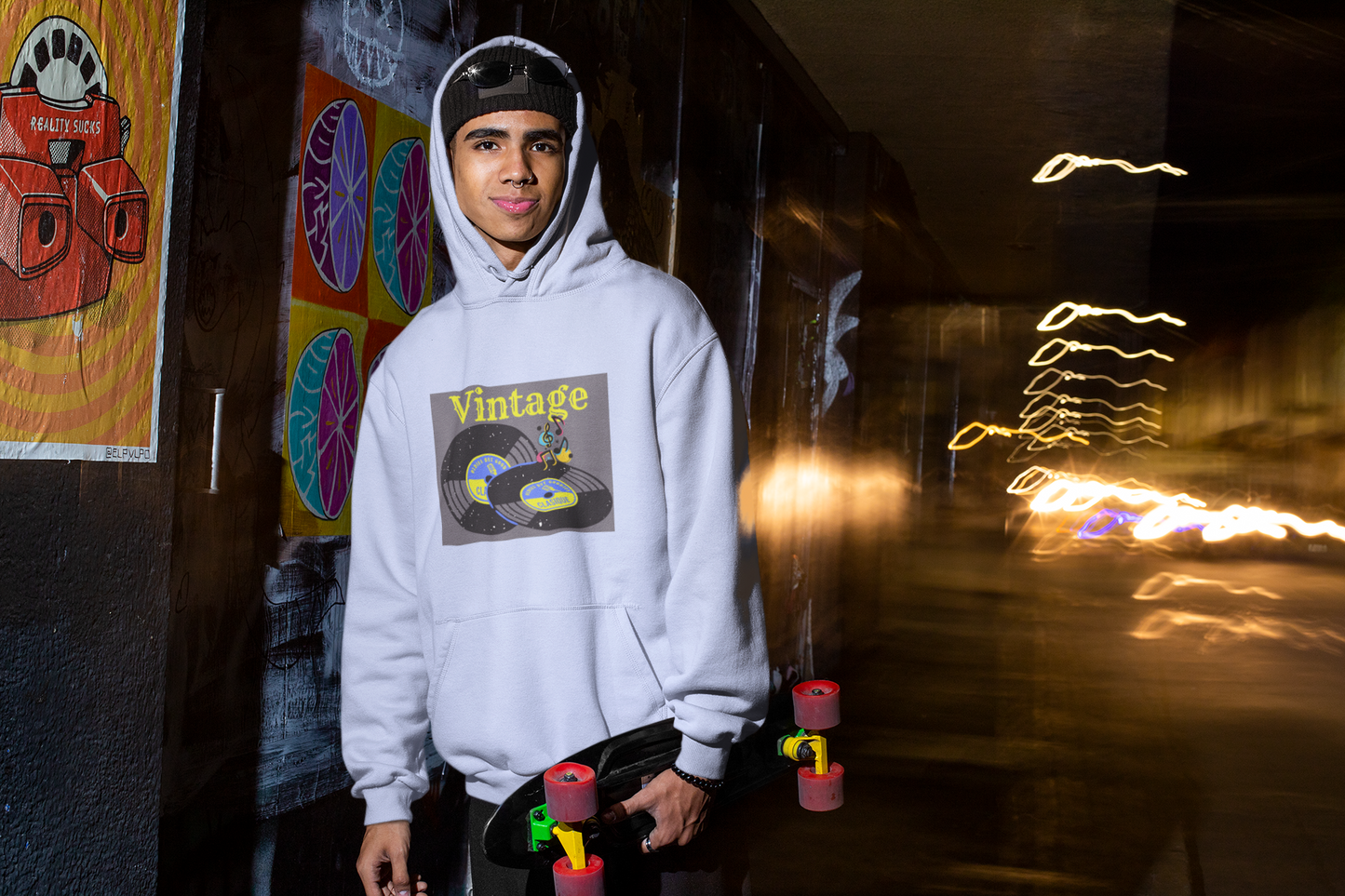 Vintage Unisex fleece hoodie