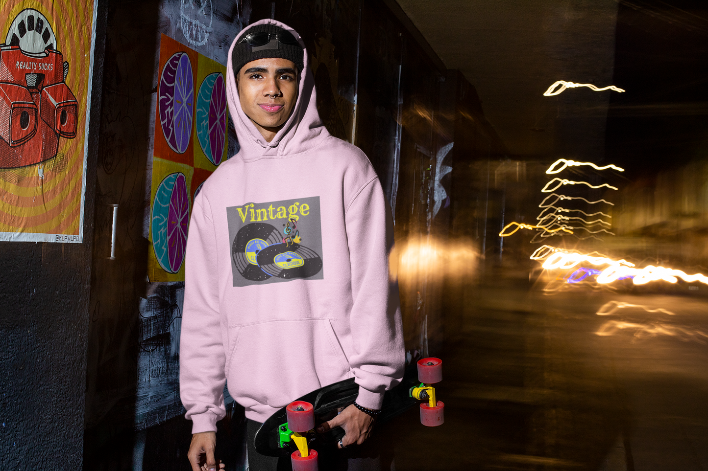Vintage Unisex fleece hoodie