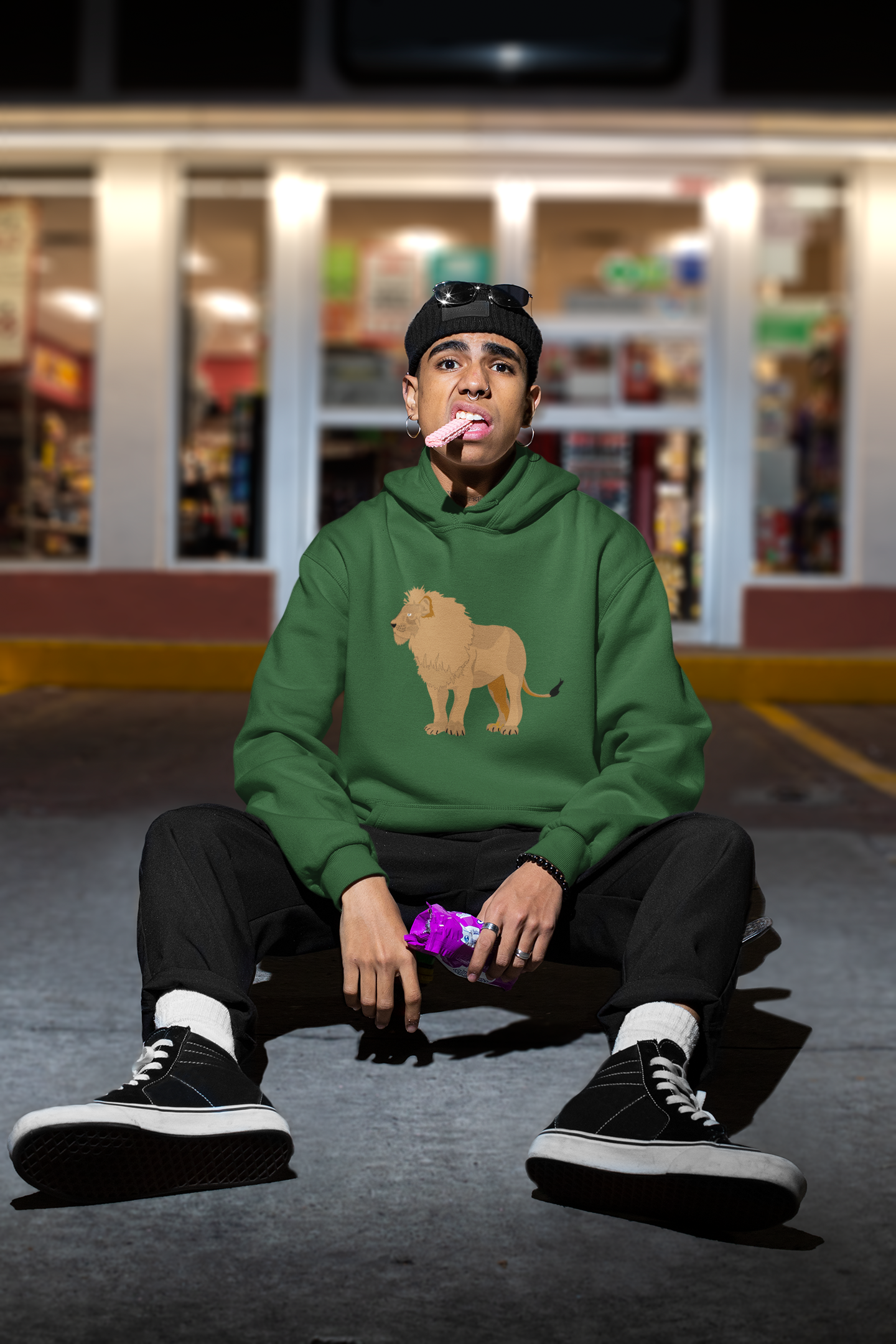 lion Unisex fleece hoodie