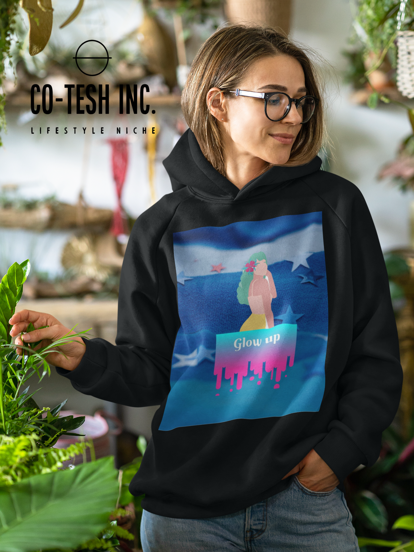 Glow up Unisex Hoodie Cotesh