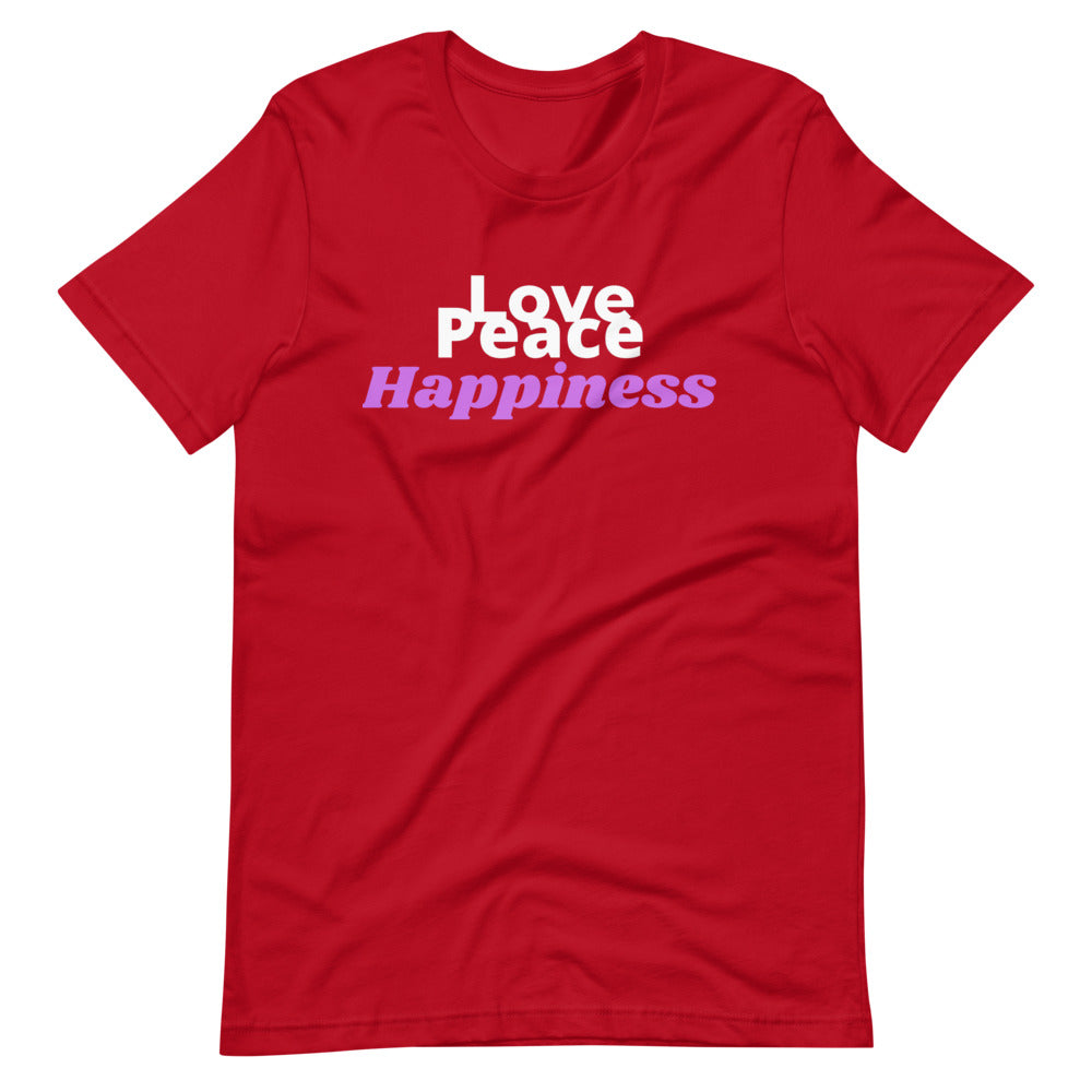 Love Peace Happiness Short-Sleeve Unisex T-Shirt Cotesh