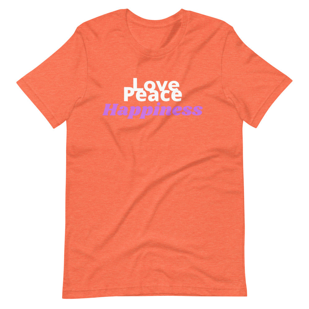 Love Peace Happiness Short-Sleeve Unisex T-Shirt Cotesh