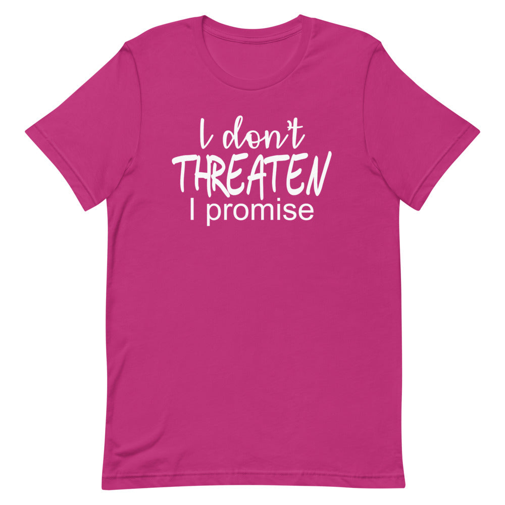 I don't threaten I promise | Short-Sleeve Unisex T-Shirt | Cotesh | Expression Teez