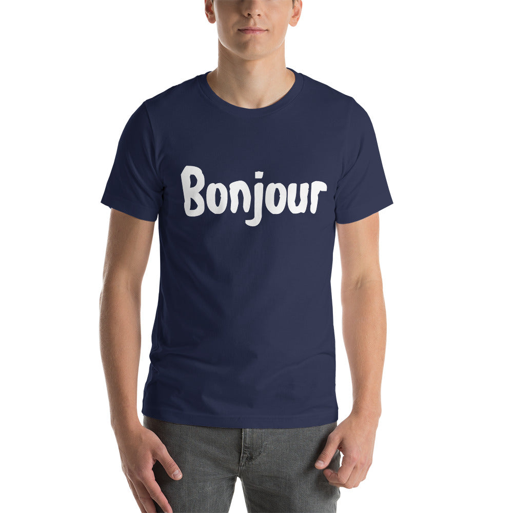 Bonjour Short-Sleeve Unisex T-Shirt | Cotesh