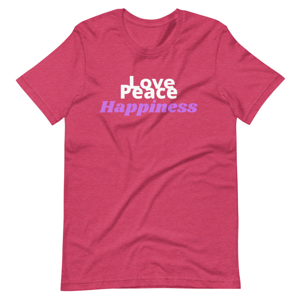 Love Peace Happiness Short-Sleeve Unisex T-Shirt Cotesh