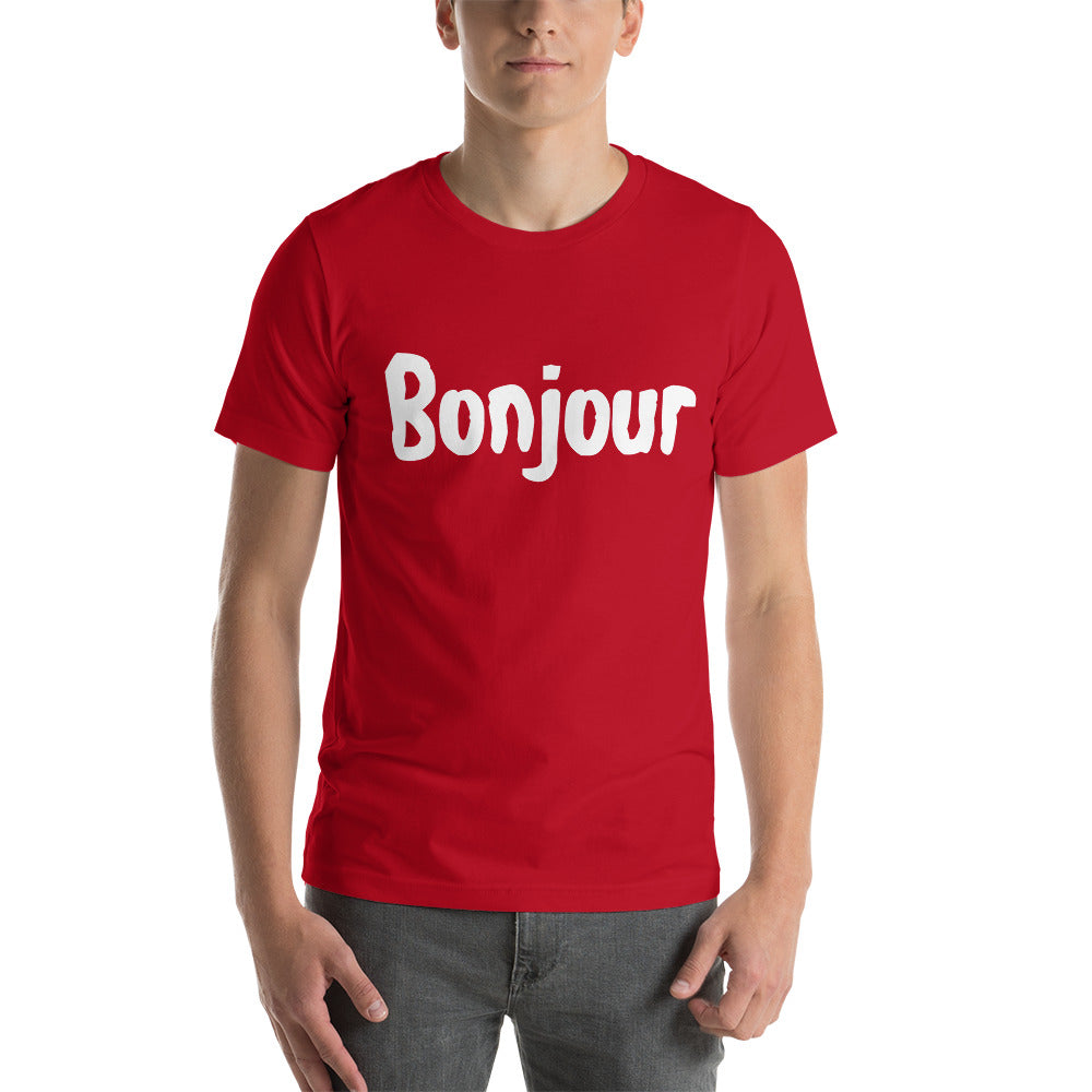 Bonjour Short-Sleeve Unisex T-Shirt | Cotesh