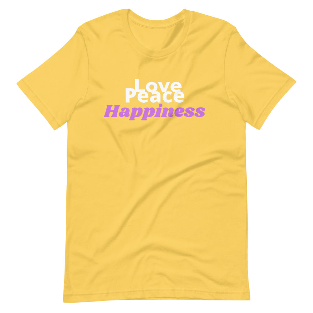 Love Peace Happiness Short-Sleeve Unisex T-Shirt Cotesh