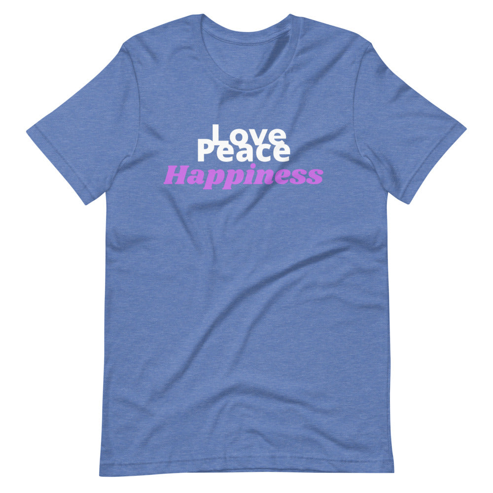 Love Peace Happiness Short-Sleeve Unisex T-Shirt Cotesh
