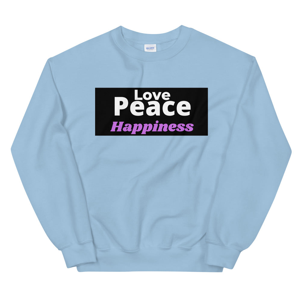 Love peace and Happiness Unisex Sweatshirt Cotesh