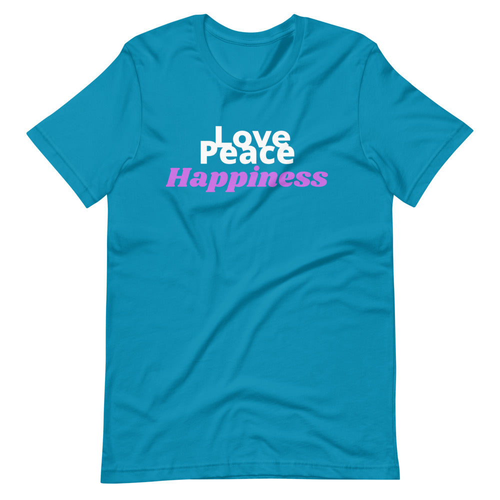 Love Peace Happiness Short-Sleeve Unisex T-Shirt Cotesh