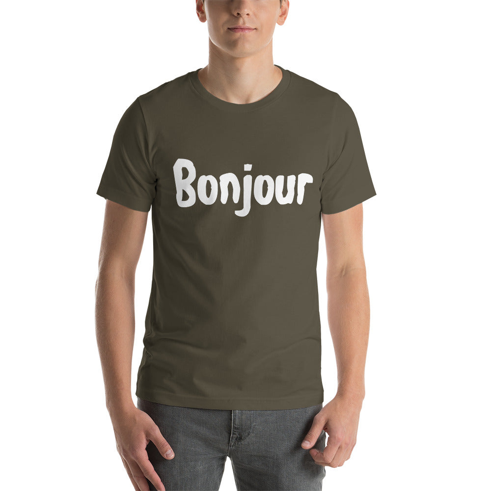 Bonjour Short-Sleeve Unisex T-Shirt | Cotesh