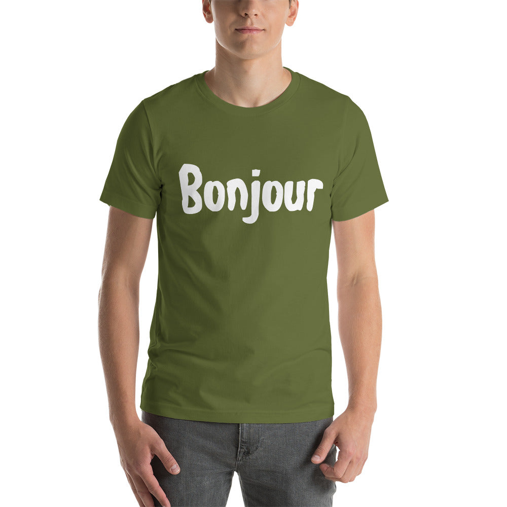 Bonjour Short-Sleeve Unisex T-Shirt | Cotesh
