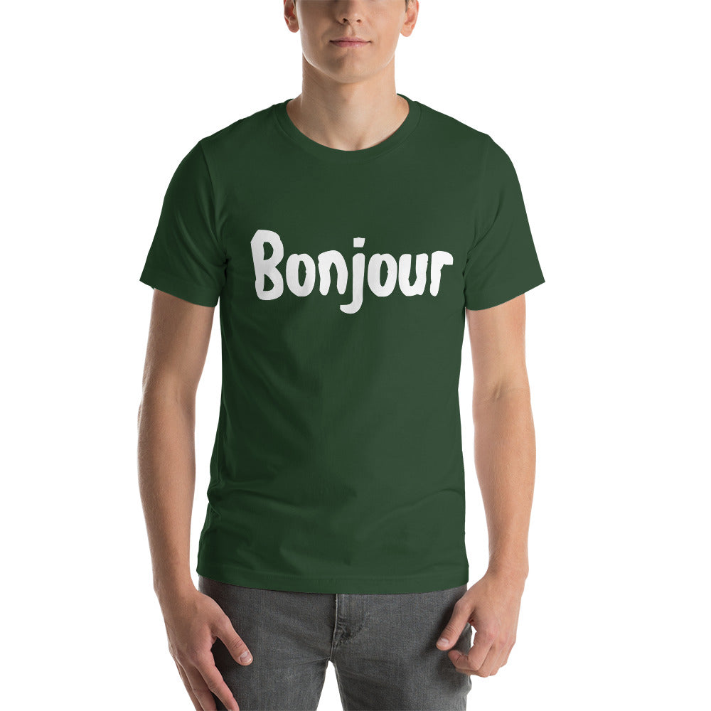 Bonjour Short-Sleeve Unisex T-Shirt | Cotesh