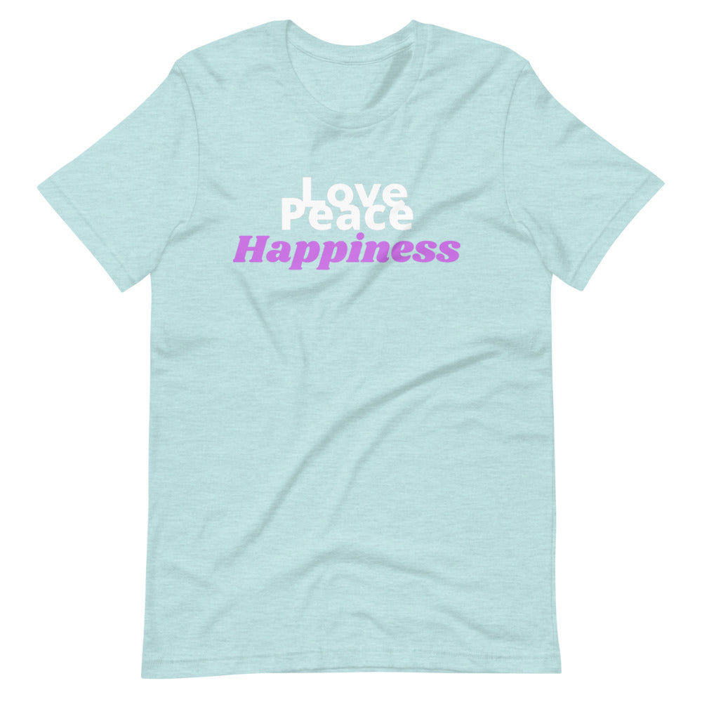 Love Peace Happiness Short-Sleeve Unisex T-Shirt Cotesh