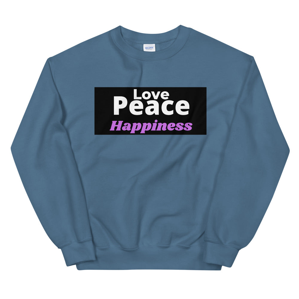 Love peace and Happiness Unisex Sweatshirt Cotesh