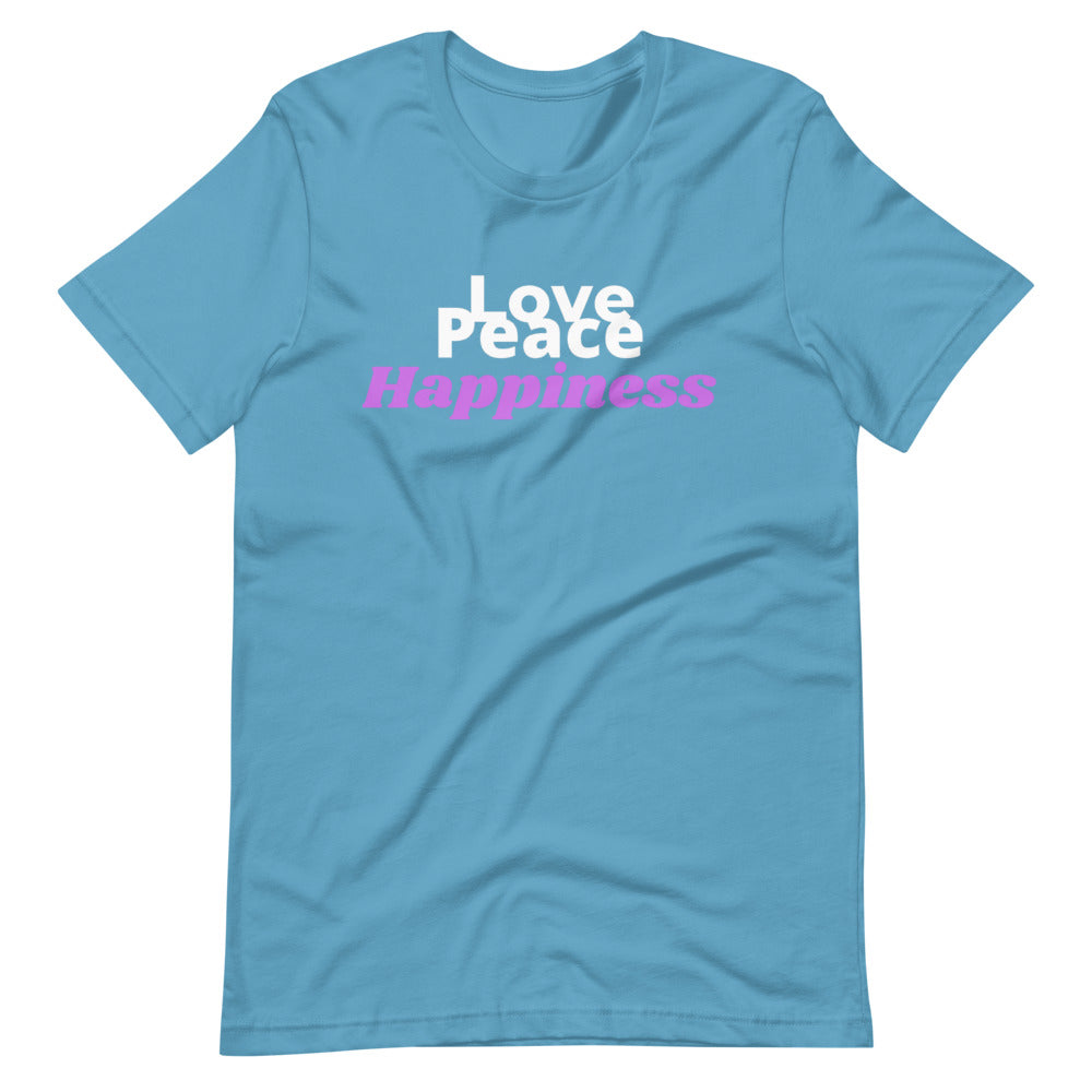 Love Peace Happiness Short-Sleeve Unisex T-Shirt Cotesh