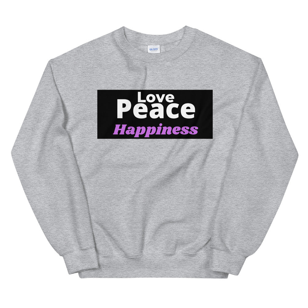 Love peace and Happiness Unisex Sweatshirt Cotesh
