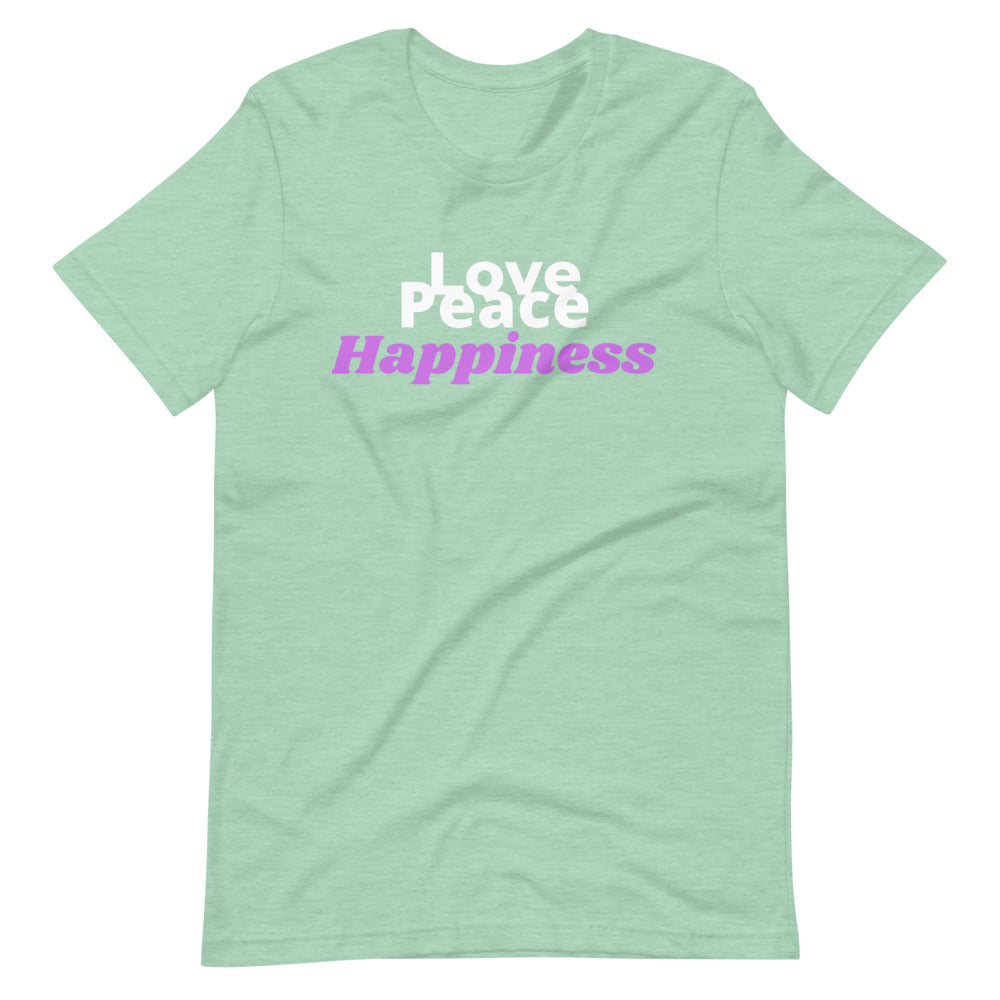 Love Peace Happiness Short-Sleeve Unisex T-Shirt Cotesh