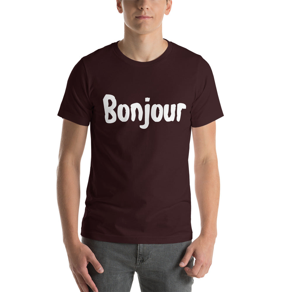 Bonjour Short-Sleeve Unisex T-Shirt | Cotesh