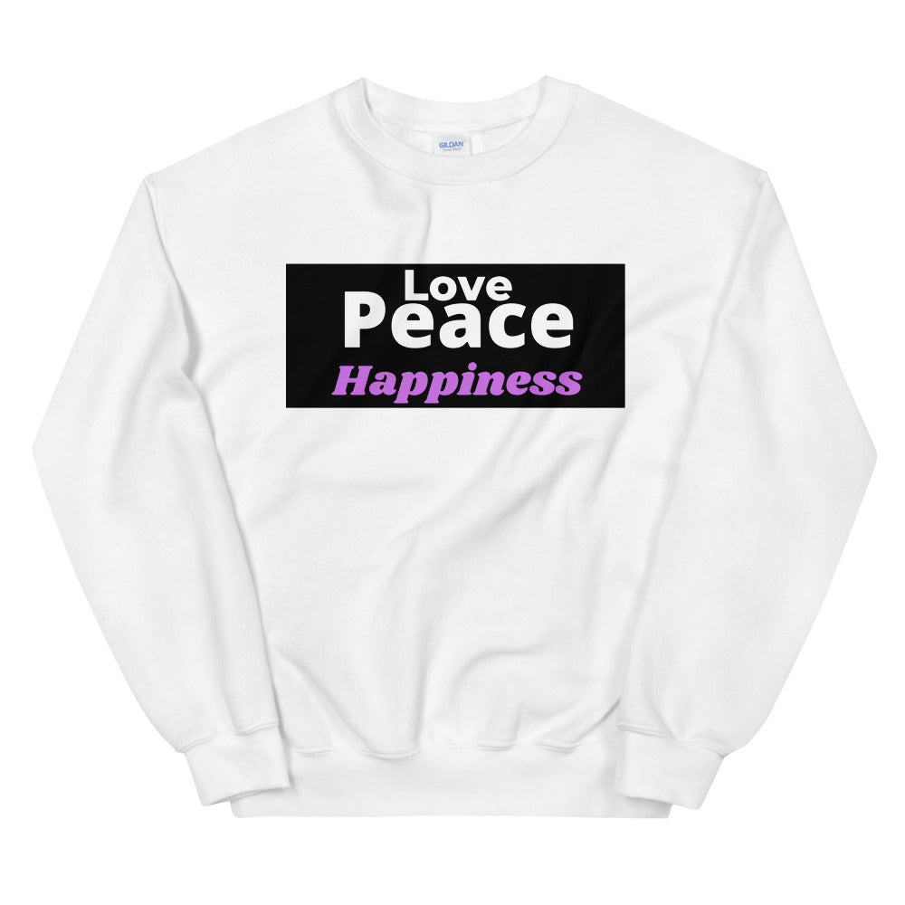 Love peace and Happiness Unisex Sweatshirt Cotesh
