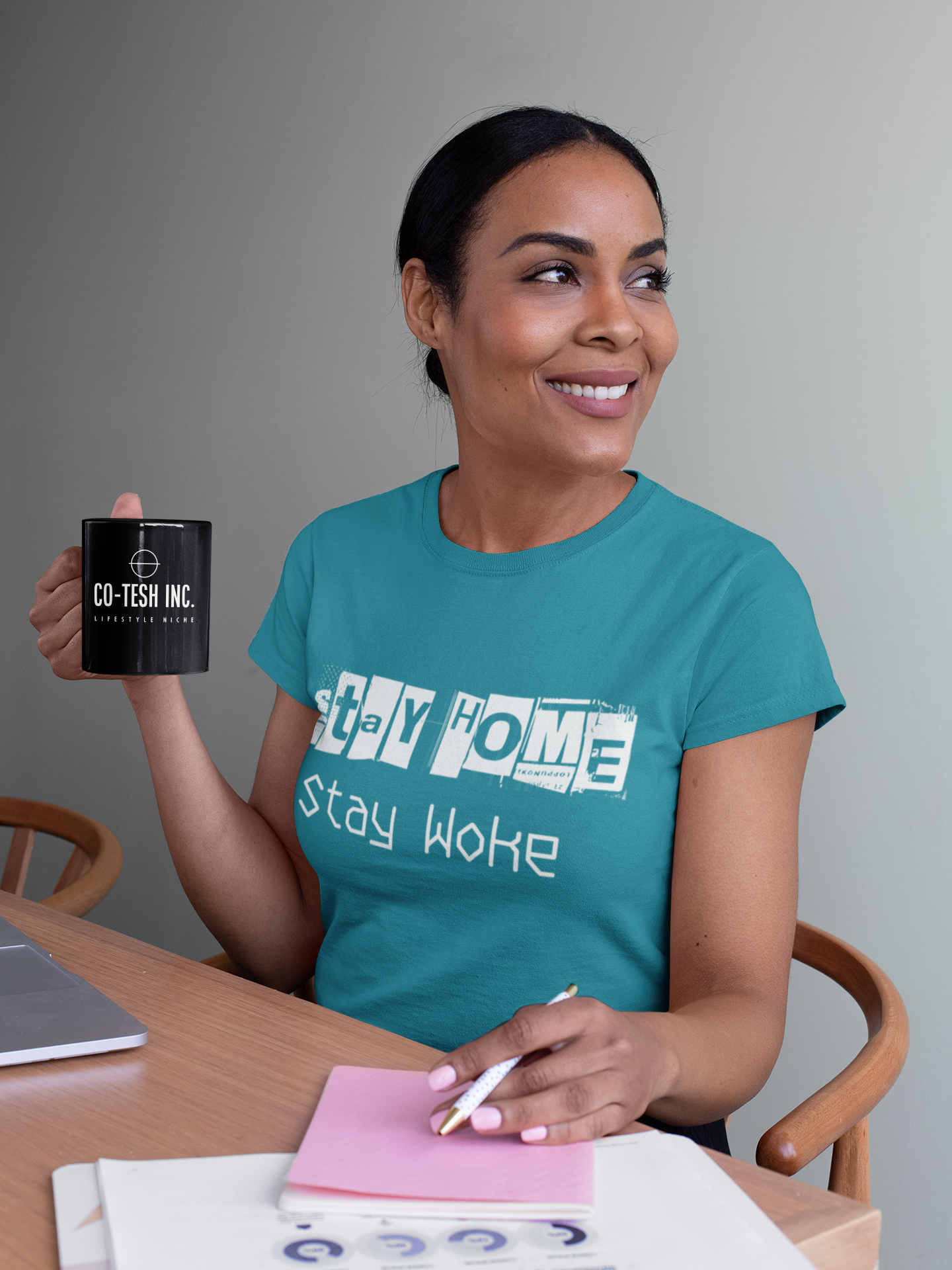 Stay Home Stay Woke | Short-Sleeve Unisex T-Shirt | expression tees | funny hooks | Cotesh