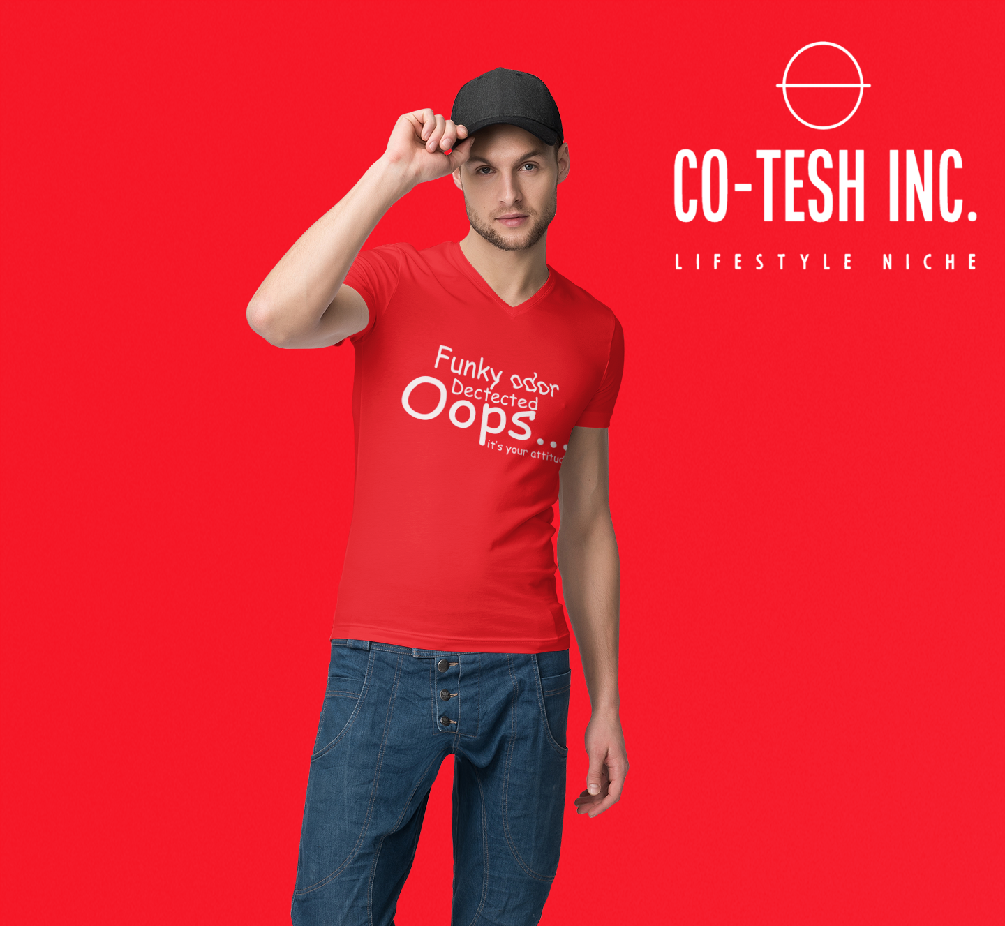 Oops Funky odor dectected | Short-Sleeve Unisex T-Shirt | Expression Tees | Cotesh