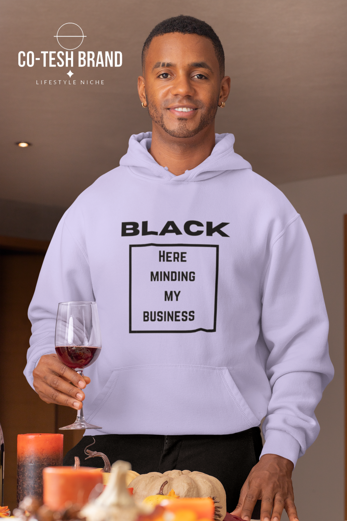 Black Here Just Minding My Business Unisex fleece hoodie