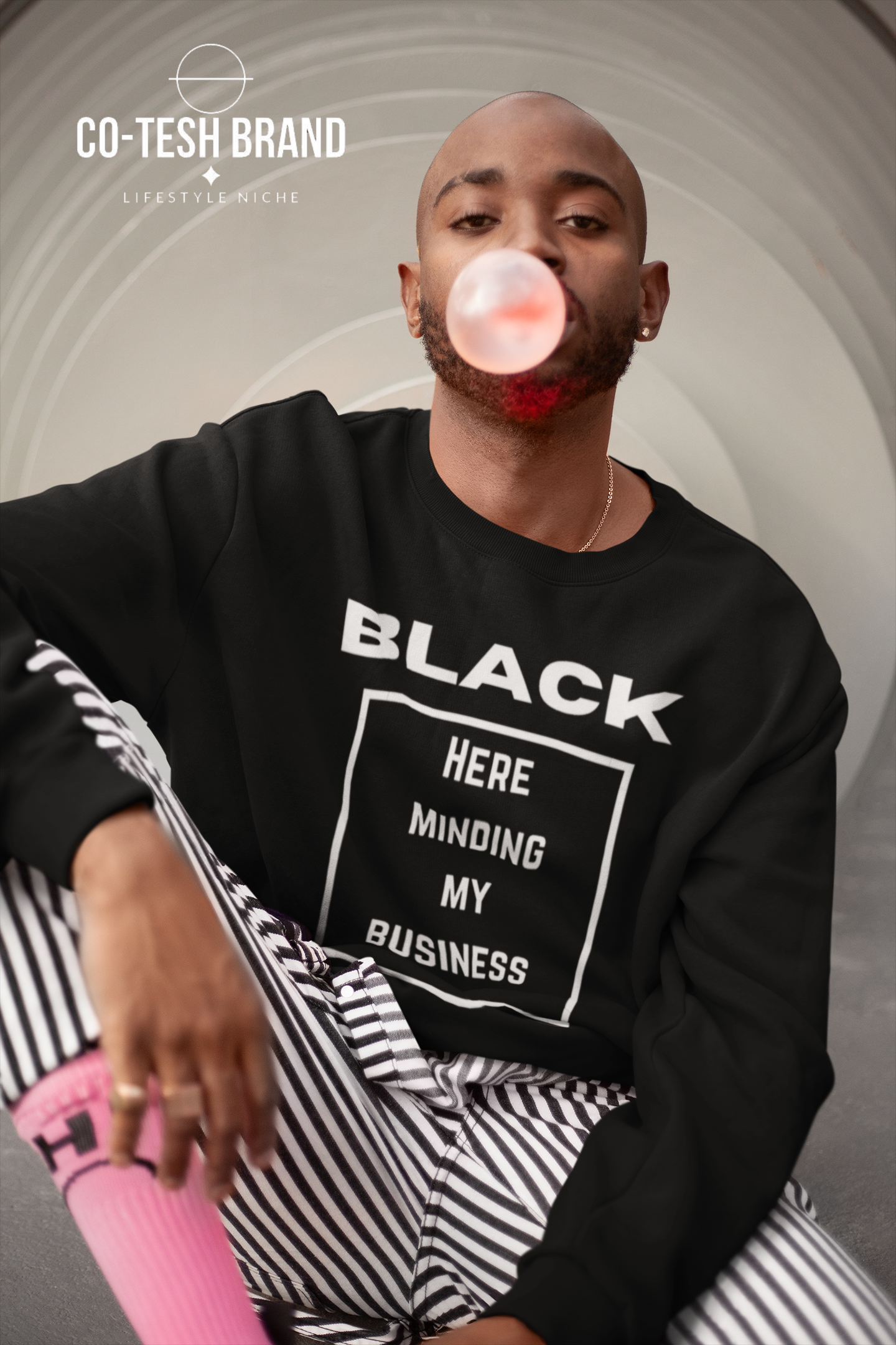 Black here minding my business Unisex Sweatshirt