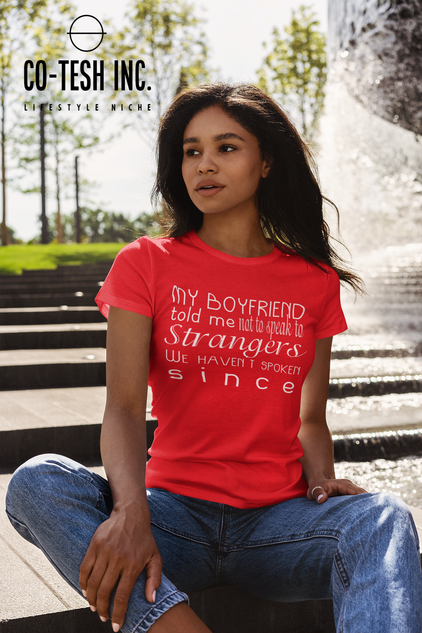 My boyfriend told me not to talk to strangers we haven't spoken since | Short-Sleeve Unisex T-Shirt | | Expression Tees | Cotesh