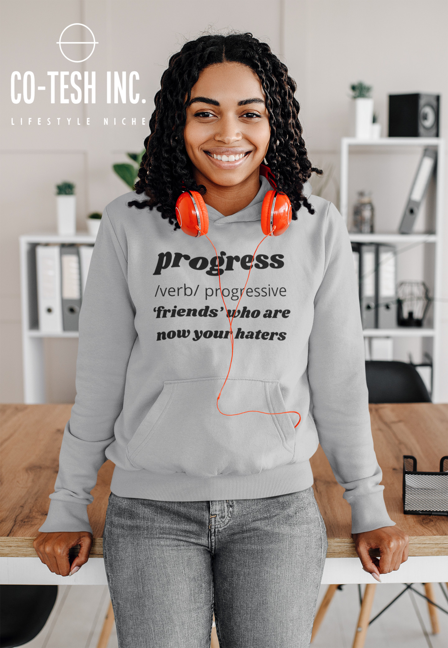 Progress Unisex Hoodie Cotesh Blending Trends