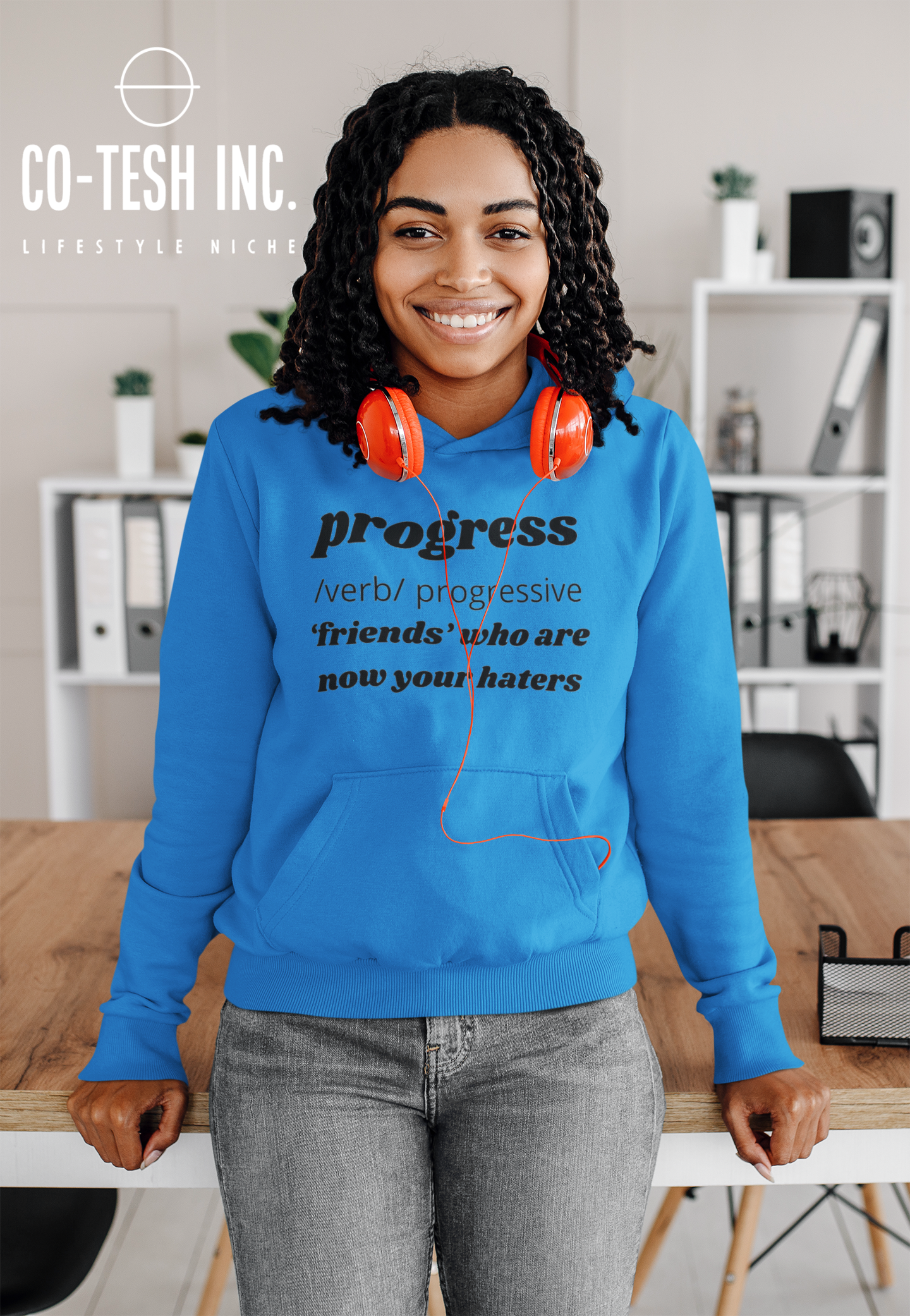 Progress Unisex Hoodie Cotesh Blending Trends