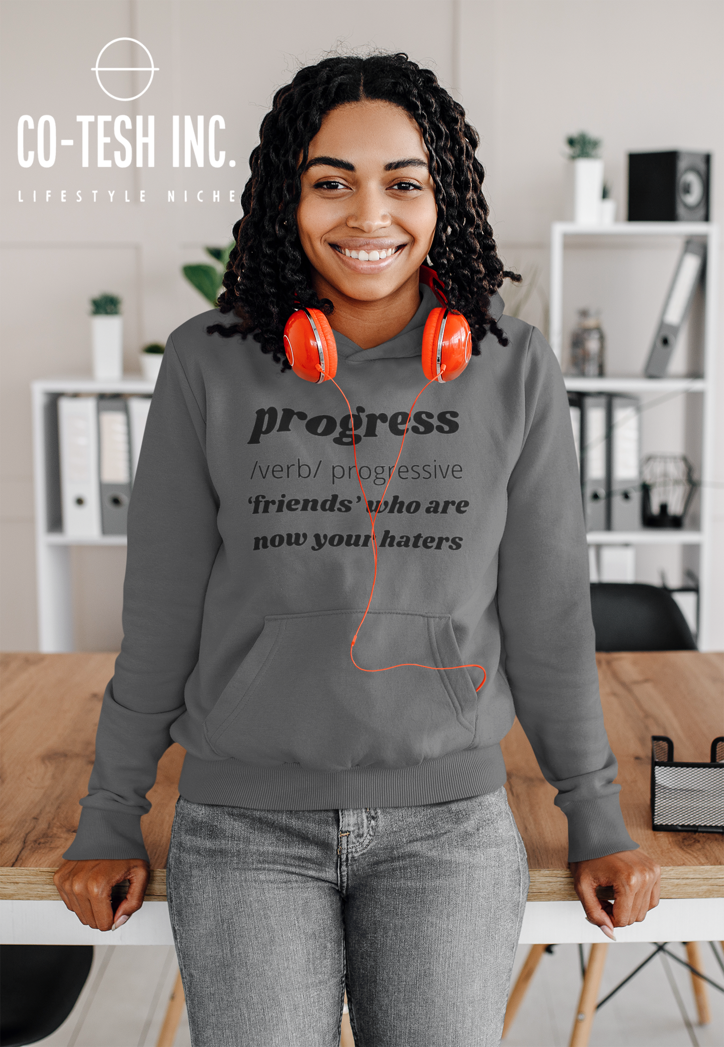 Progress Unisex Hoodie Cotesh Blending Trends