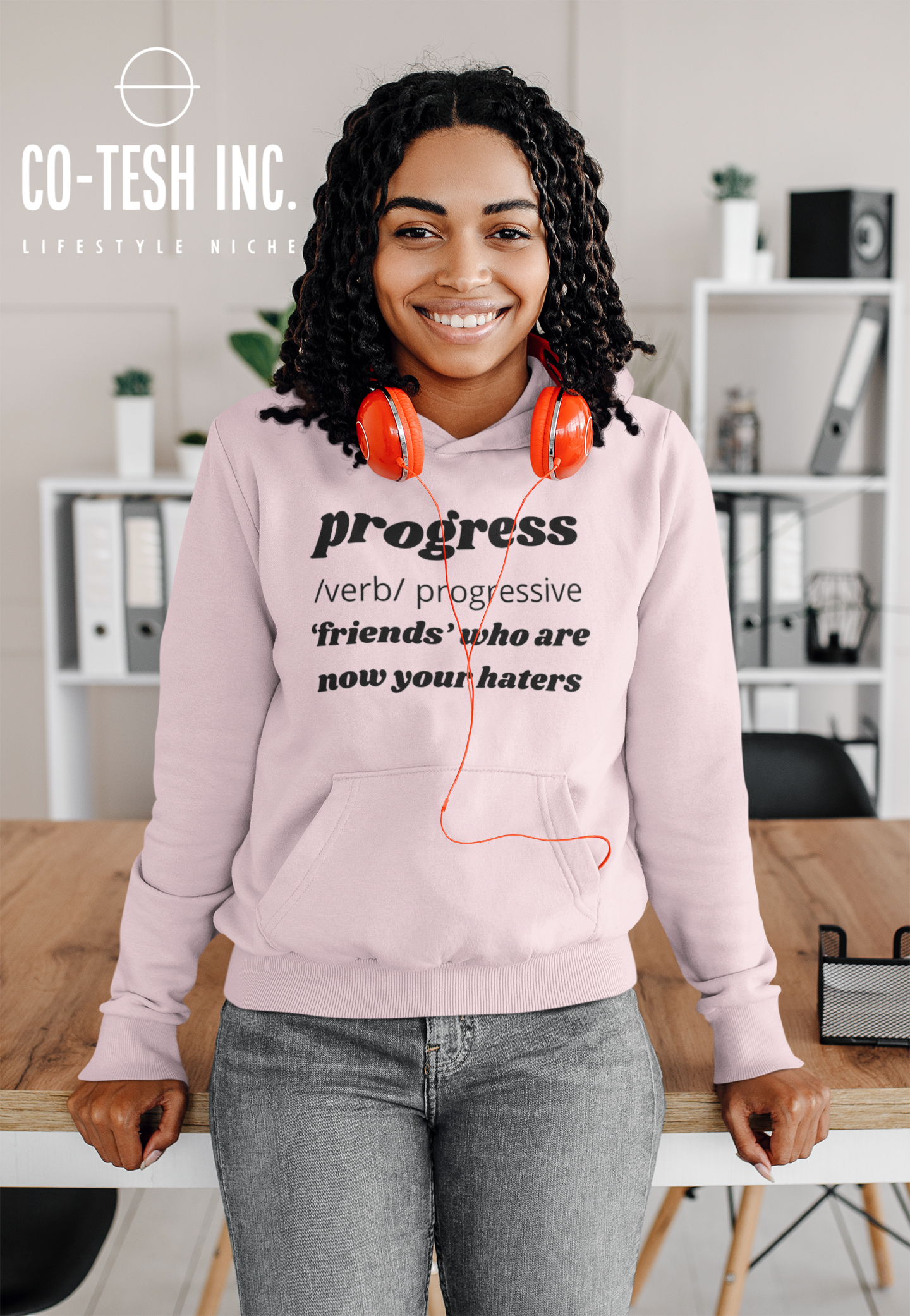 Progress Unisex Hoodie Cotesh Blending Trends