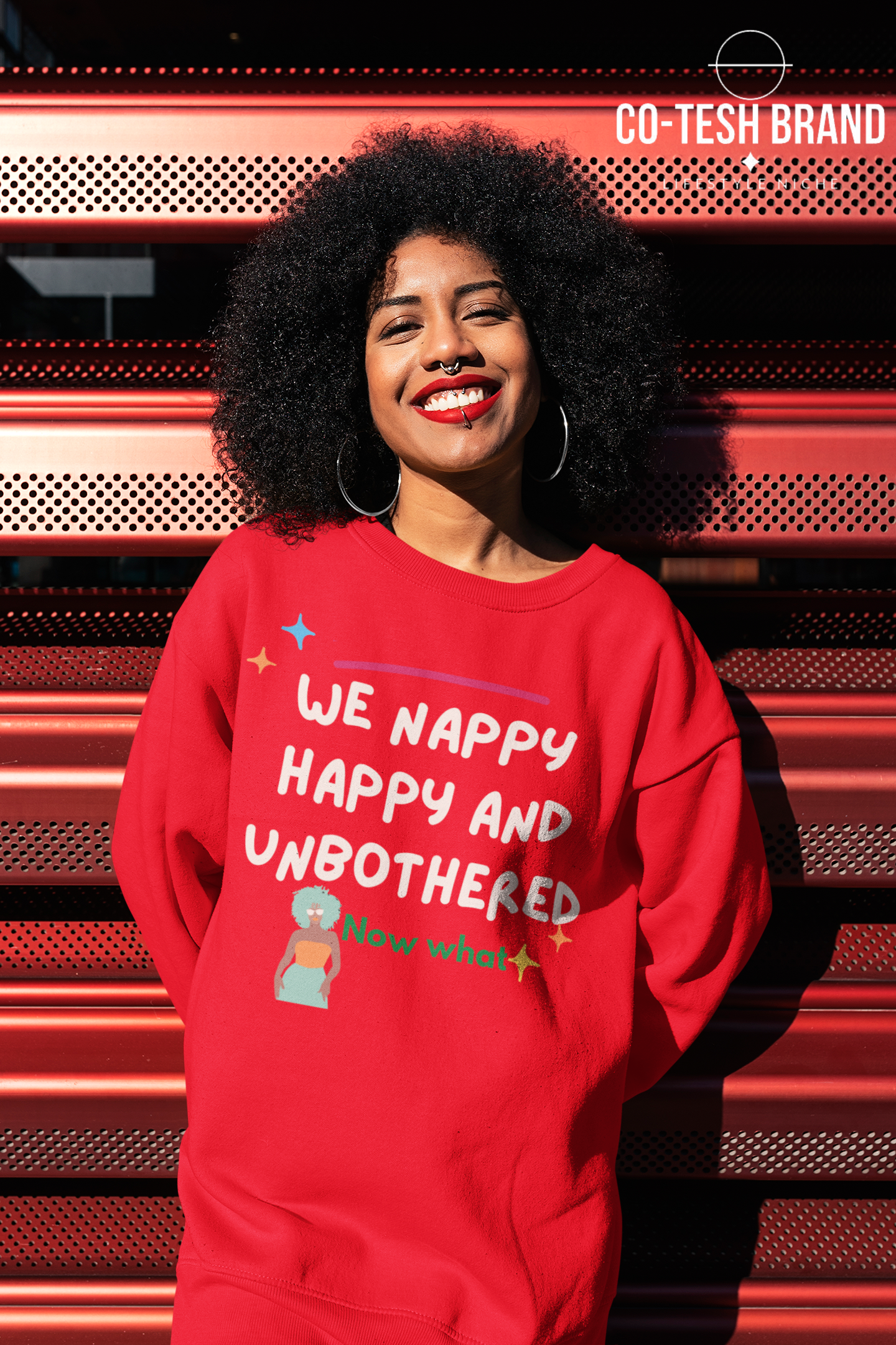 we happy, Nappy and Unbothered Unisex Sweatshirt
