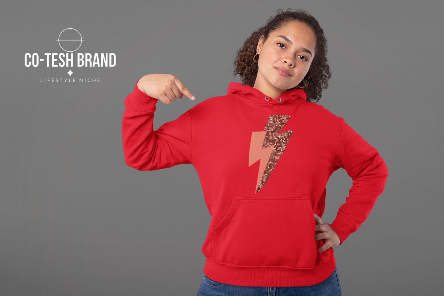 Pink Lightning Unisex fleece hoodie