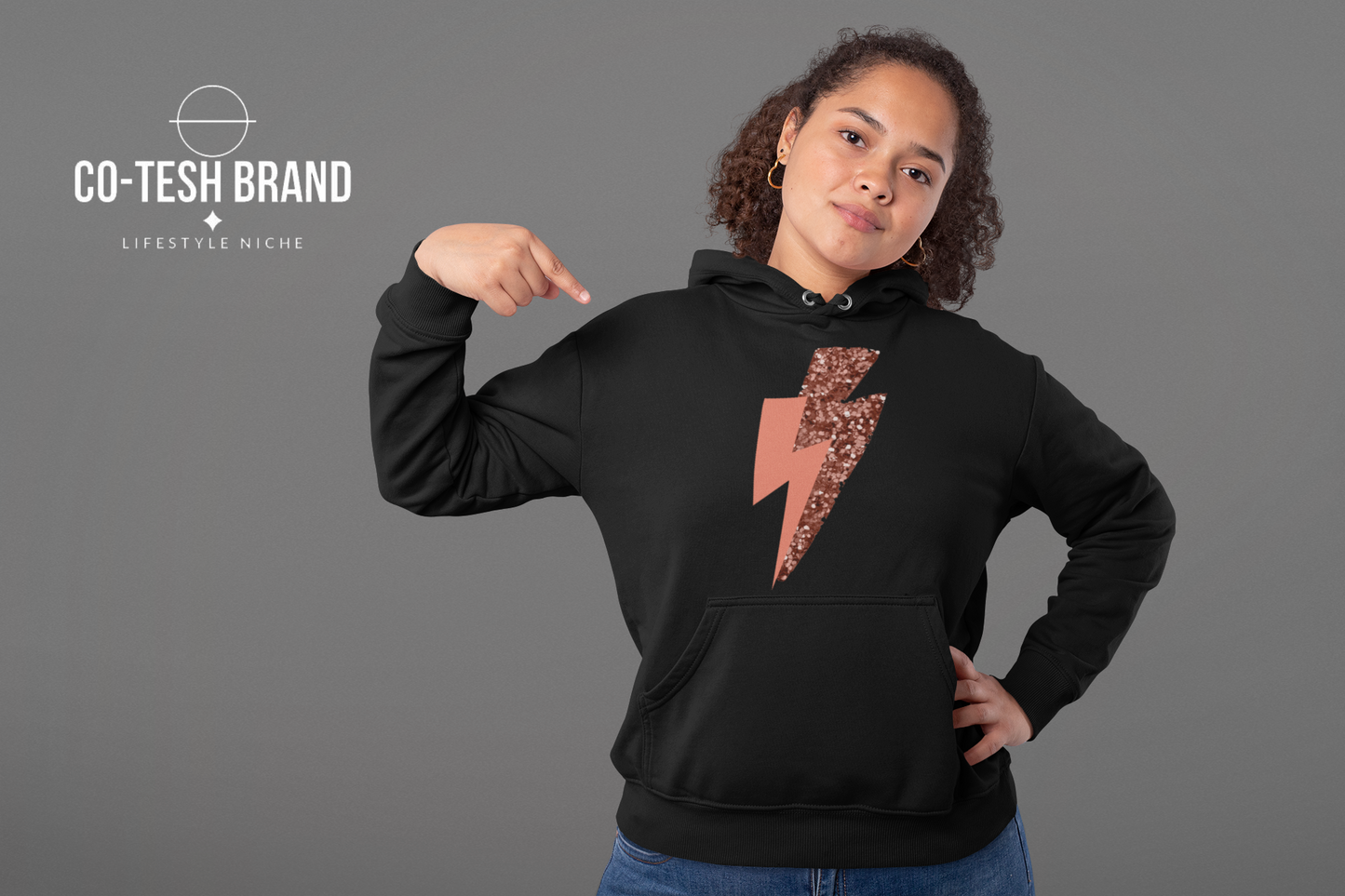 Pink Lightning Unisex fleece hoodie