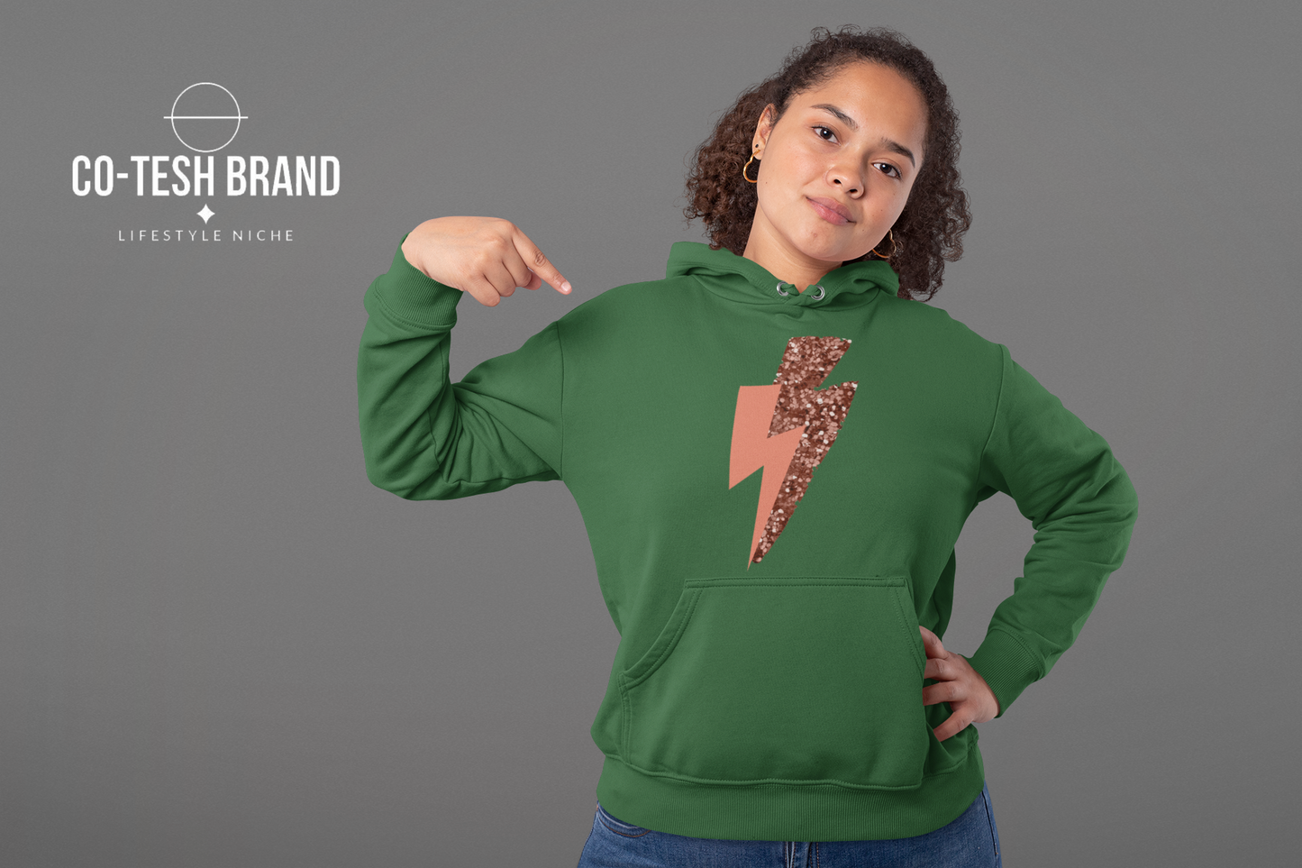 Pink Lightning Unisex fleece hoodie