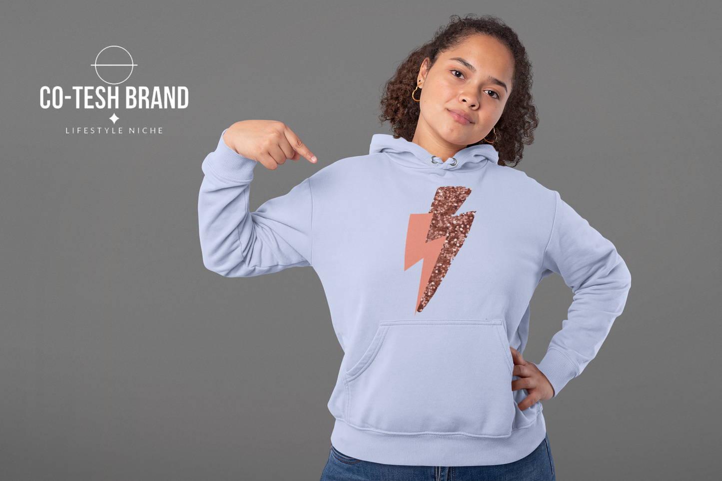 Pink Lightning Unisex fleece hoodie